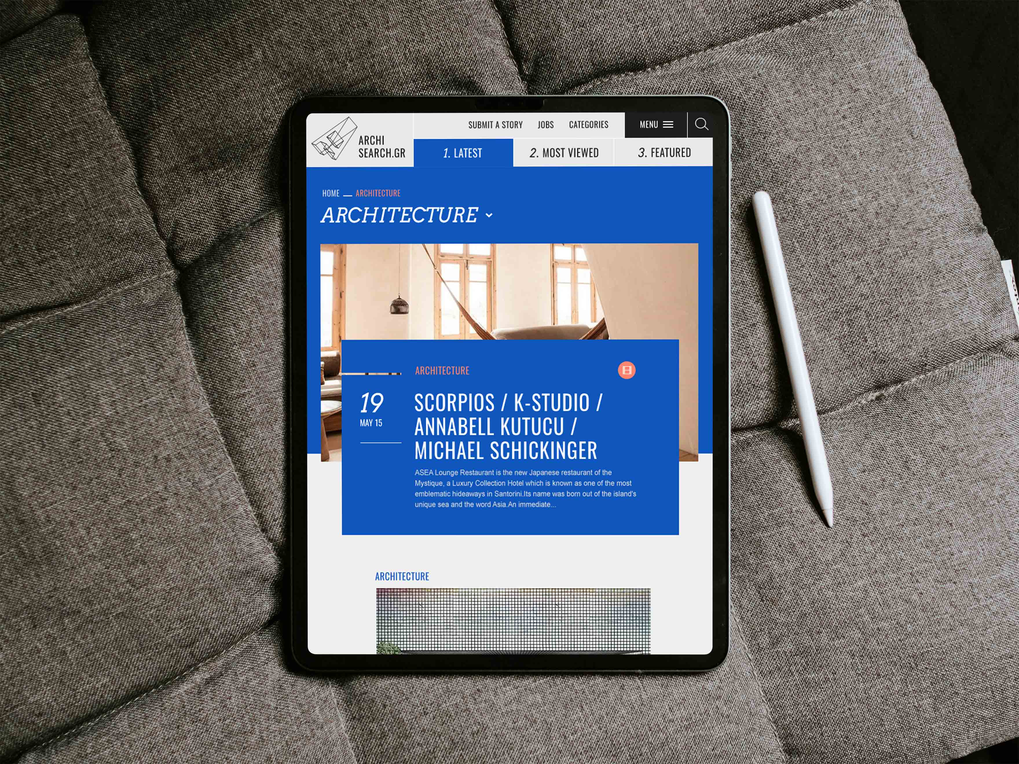 archisearch website design responsive tablet kommigraphics
