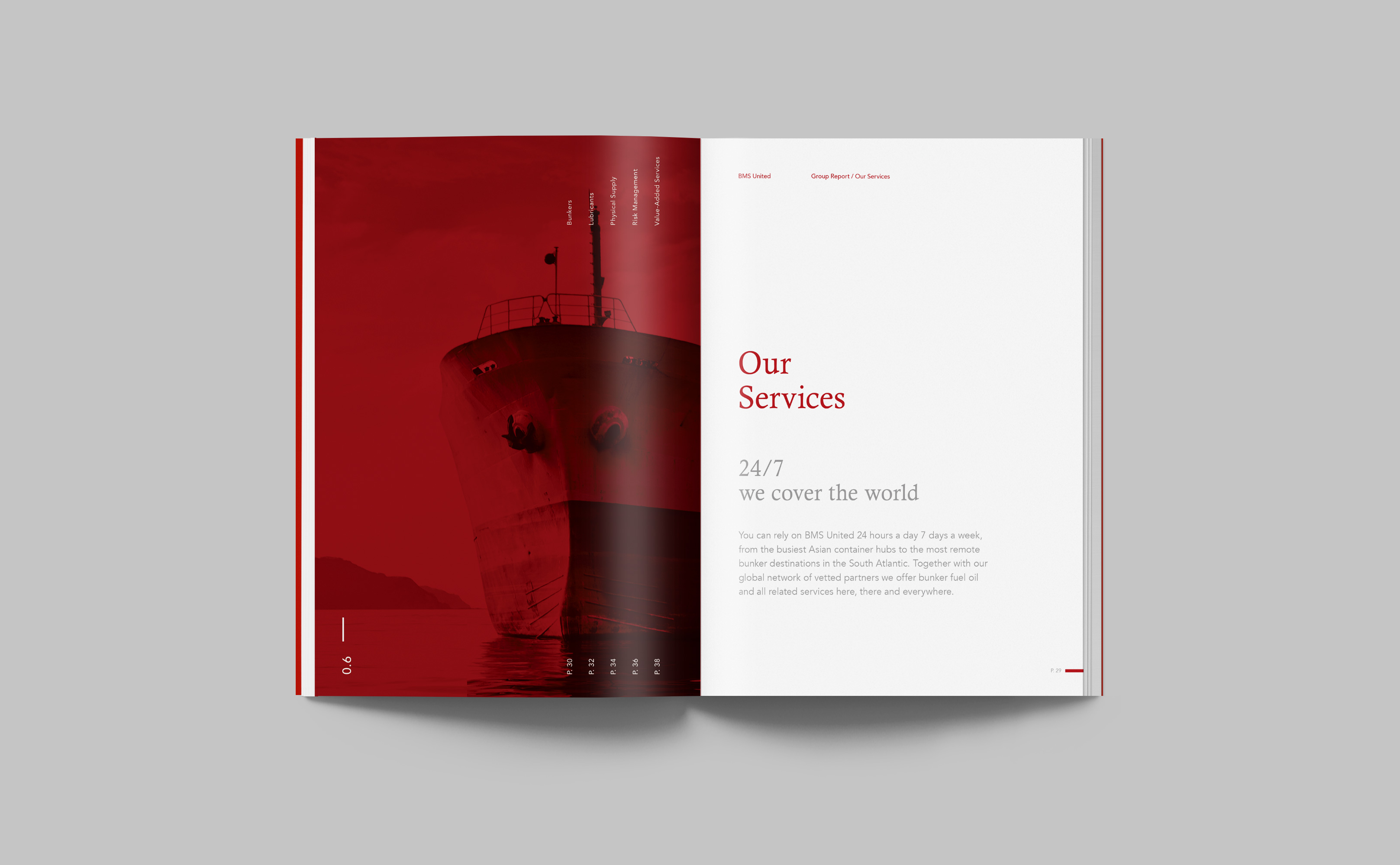 bms united branding brochure spreads services kommigraphics