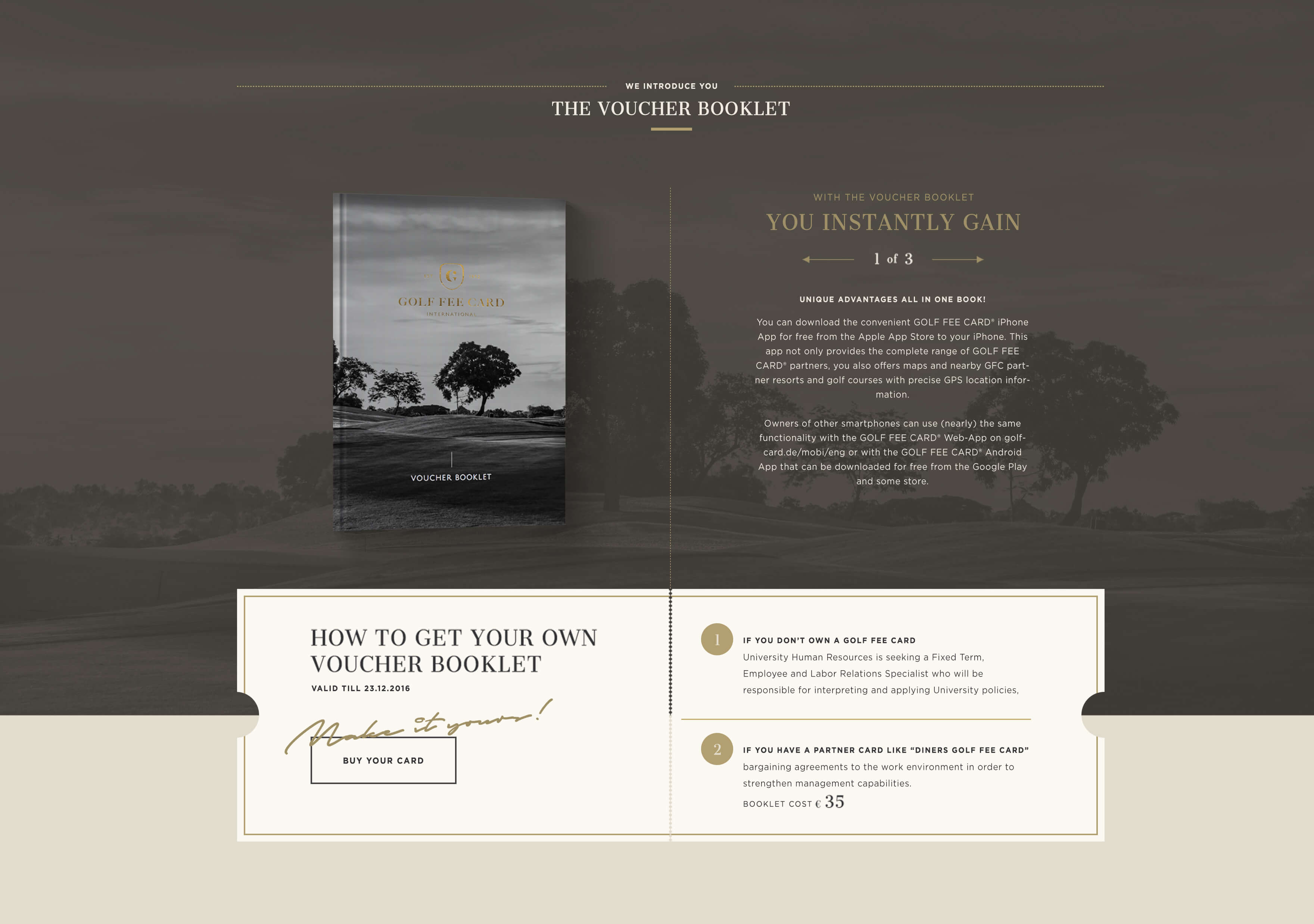 golf fee card digital design voucher booklet kommigraphics