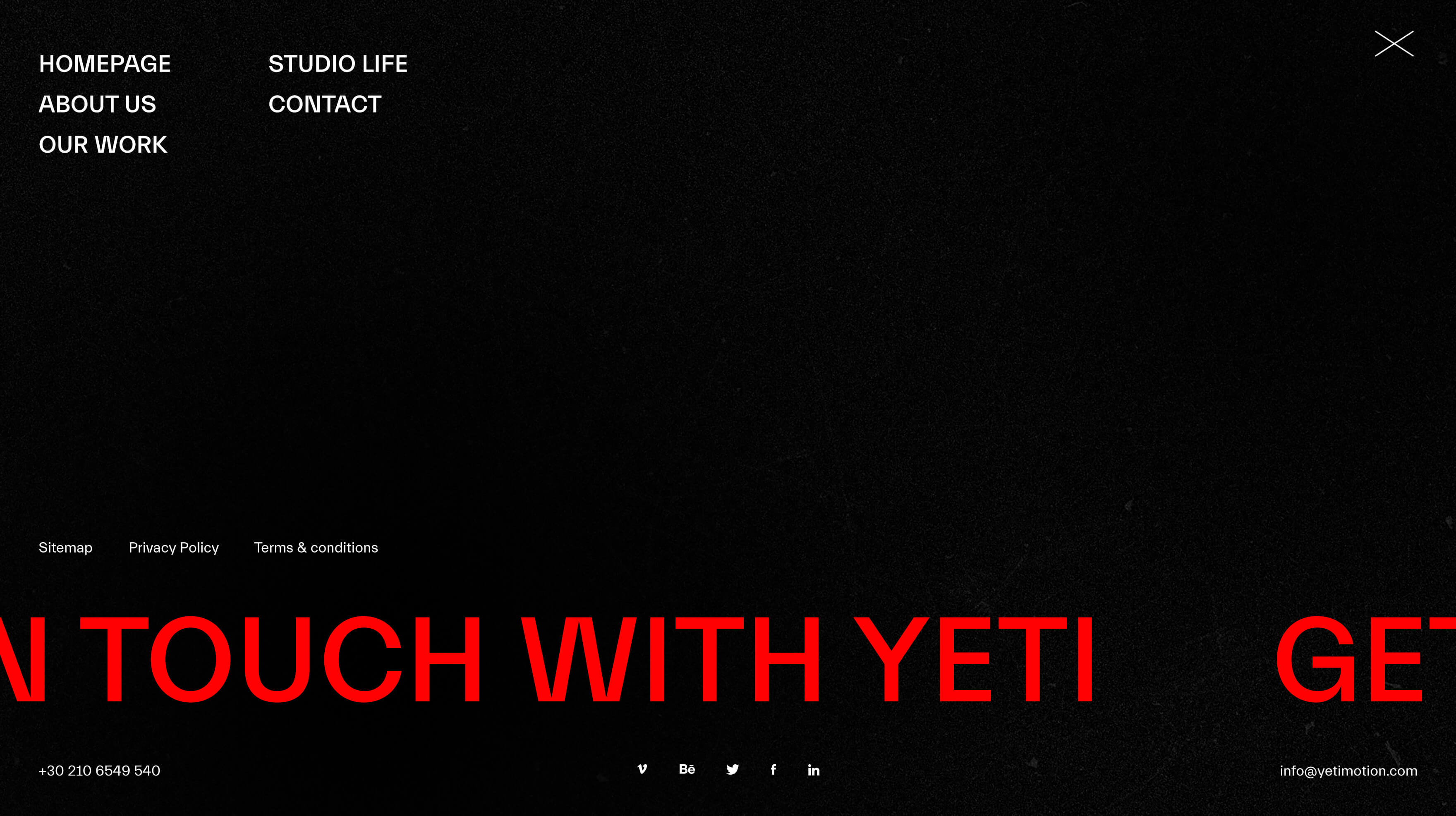 Yeti Motion digital design menu kommigraphics
