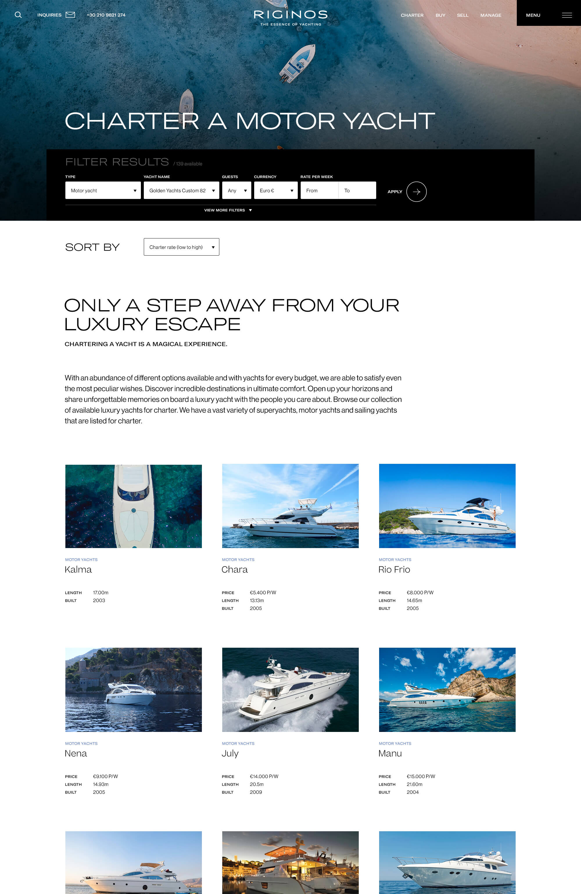 riginos yachts website design charter yachts list kommigraphics