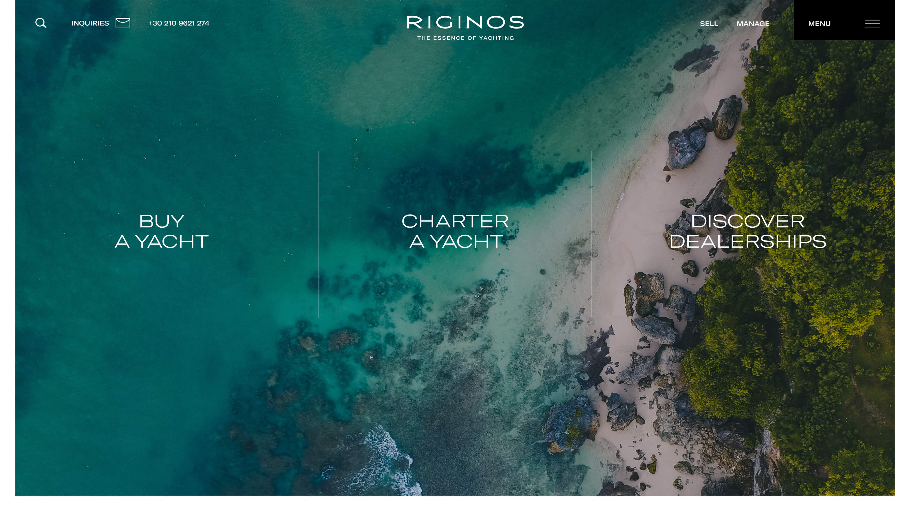 riginos yachts website design homepage video kommigraphics