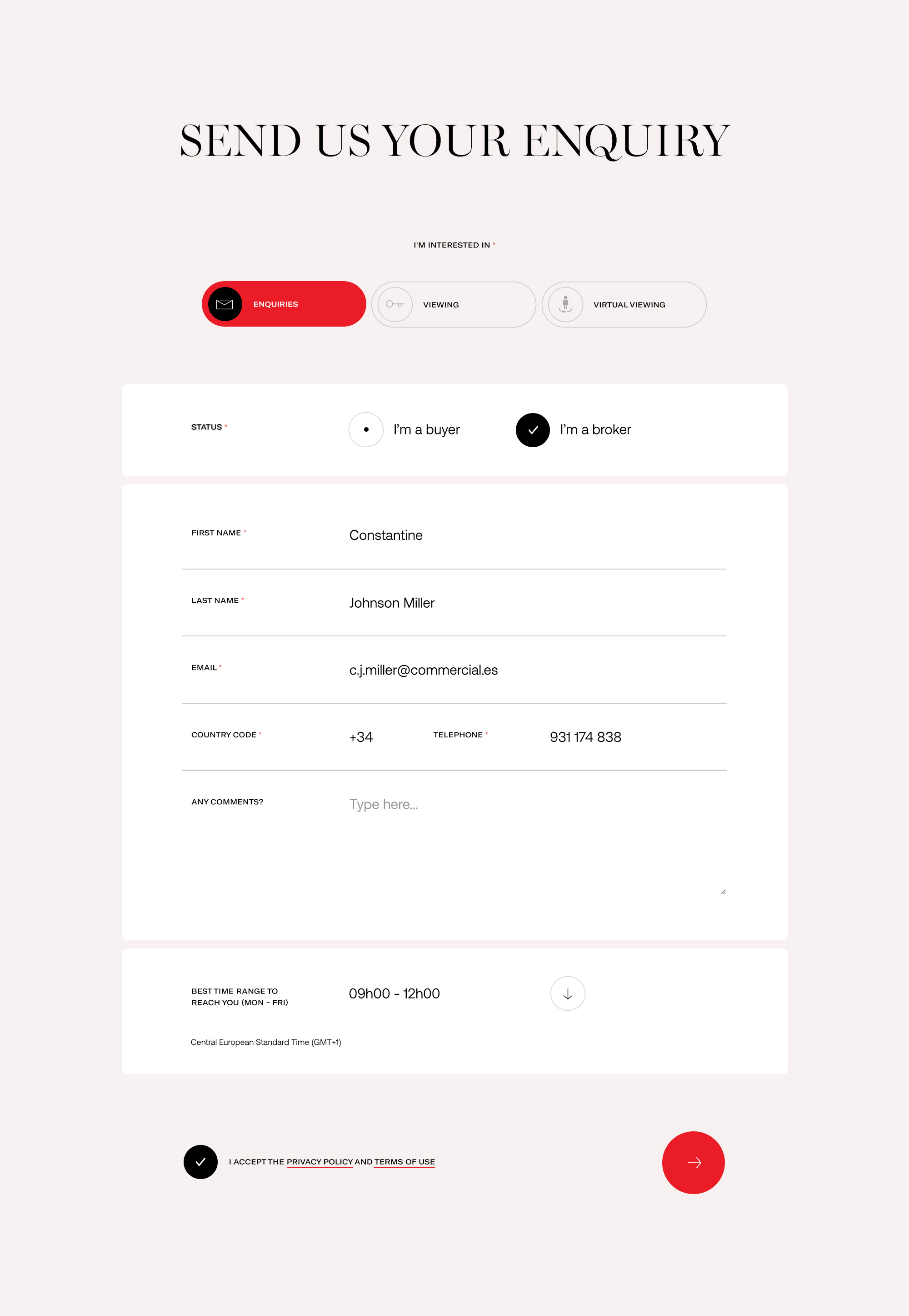 antares barcelona website design contact form kommigraphics