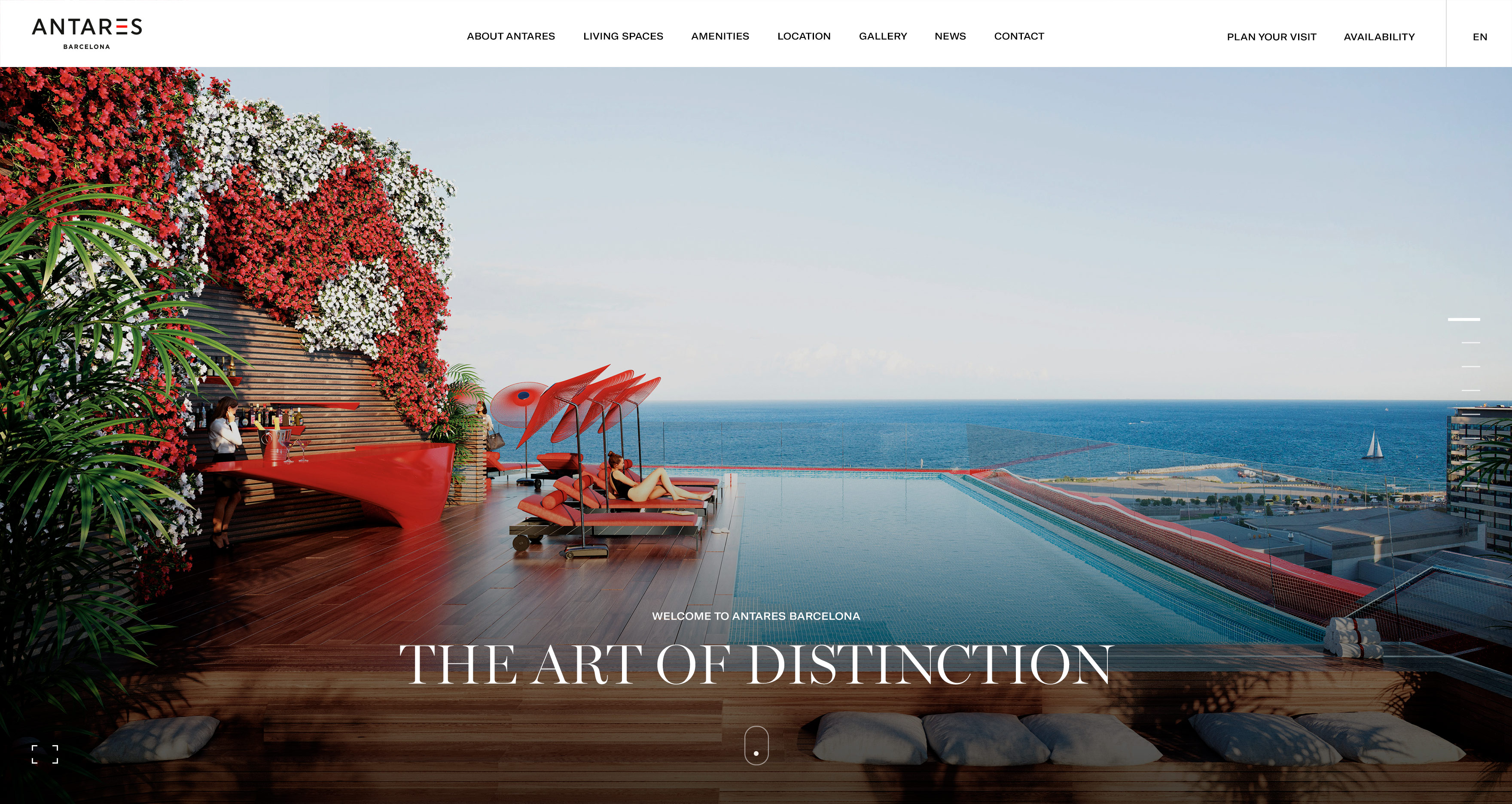 antares barcelona website design homepage kommigraphics