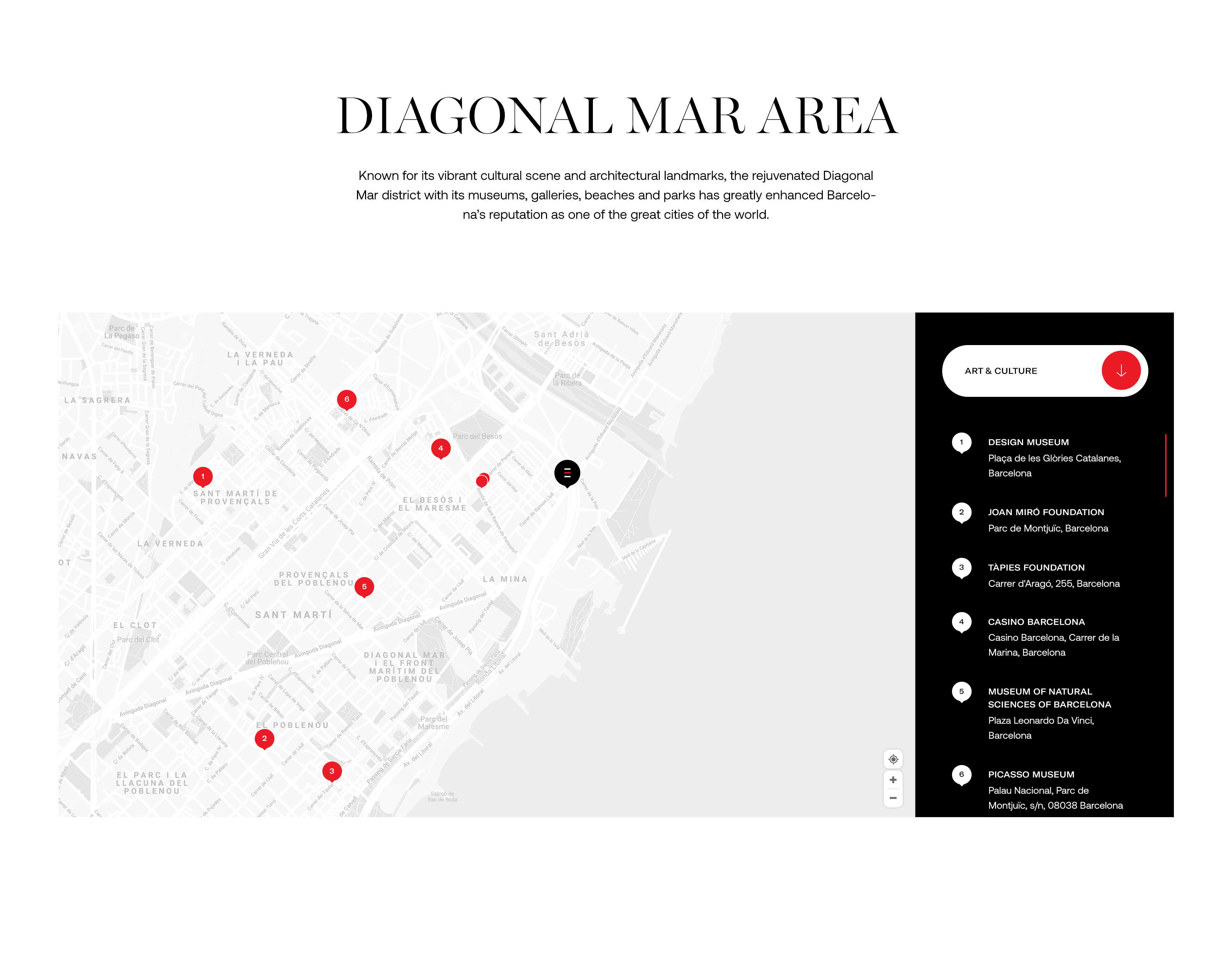 antares barcelona website design location map kommigraphics