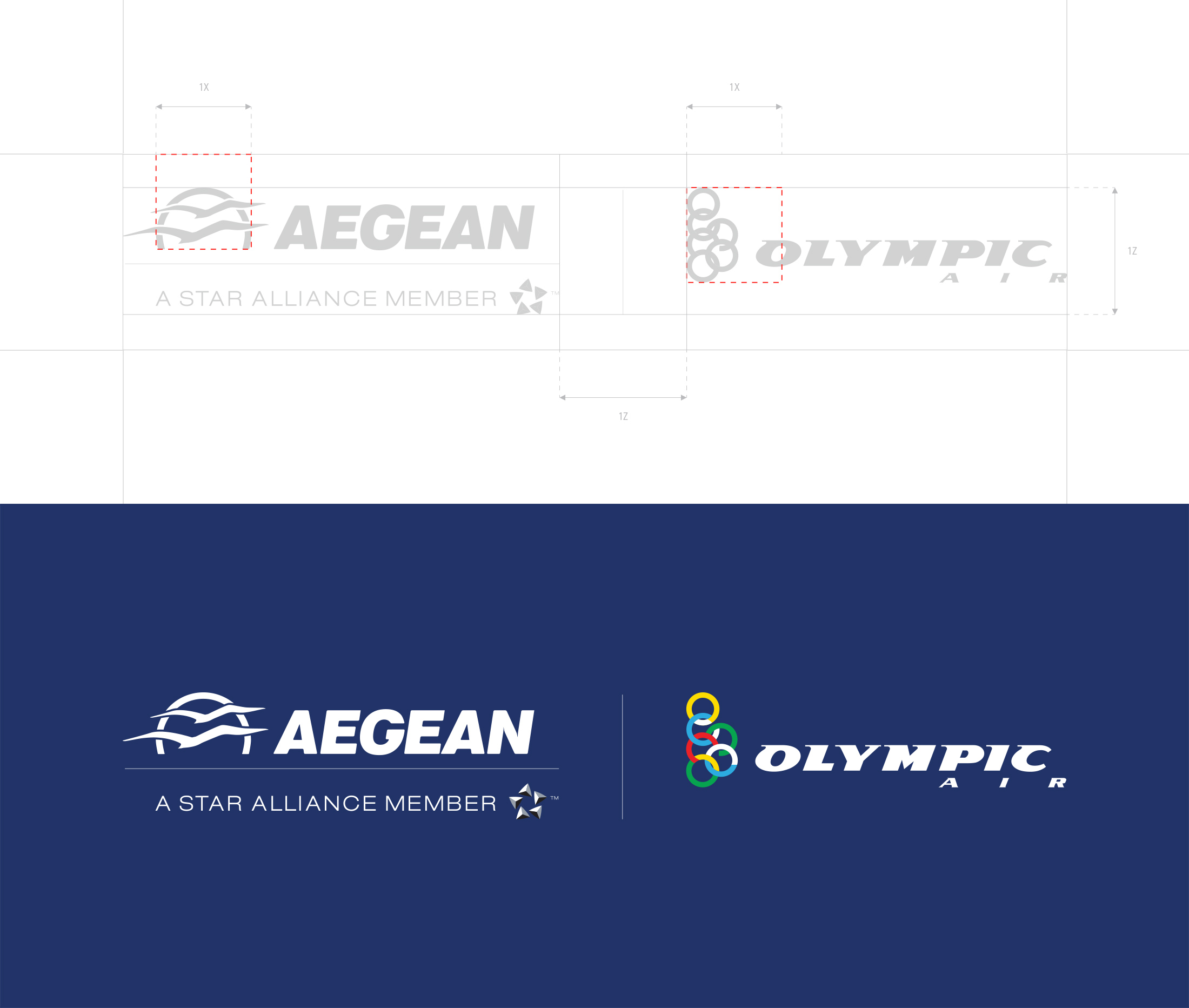 aegean air branding group full logos grid kommigraphics