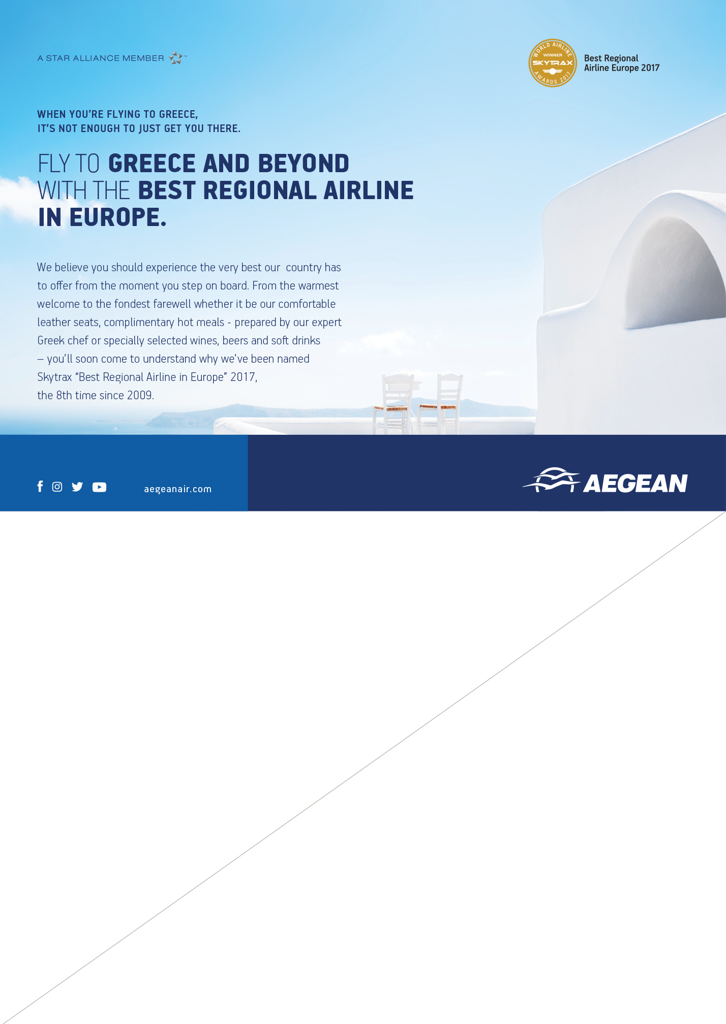 aegean air branding half page print ad kommigraphics