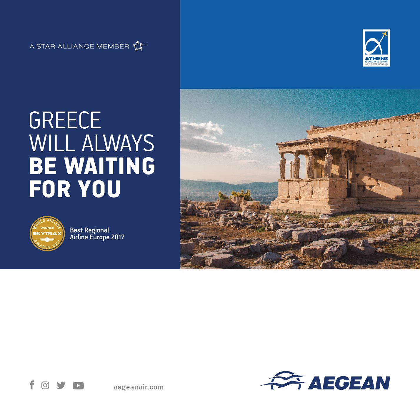aegean air branding print ad greece kommigraphics