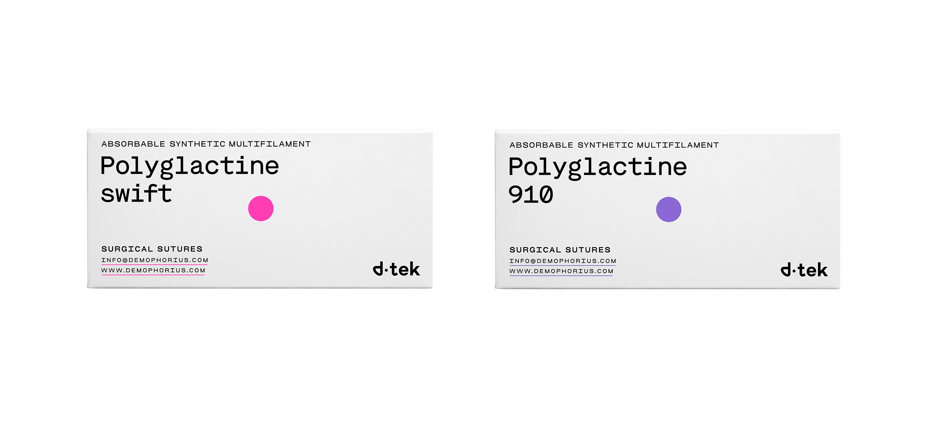 demophorius d tek packaging pink purple boxes kommigraphics