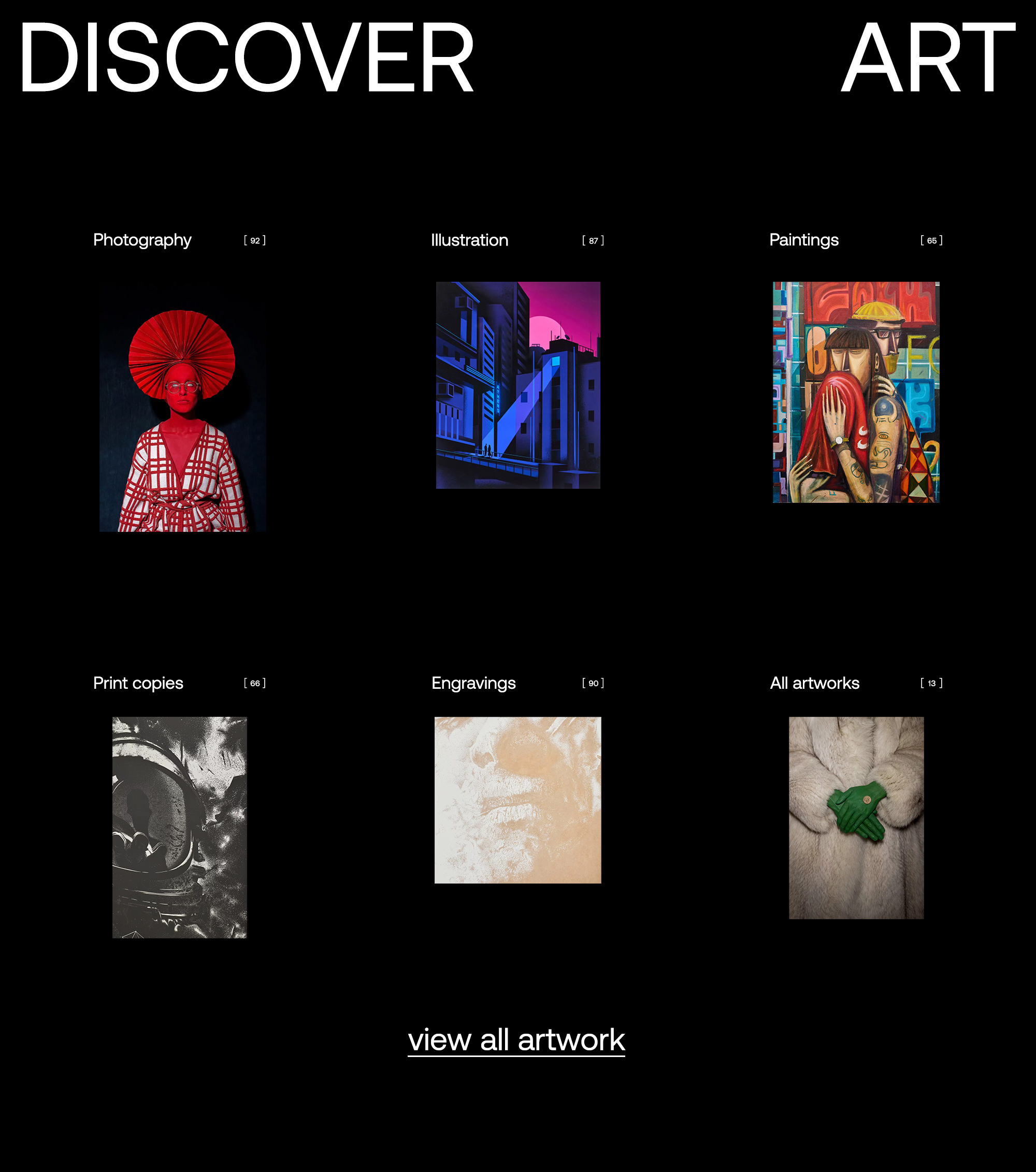 dot galleries website design artwork categories kommigraphics