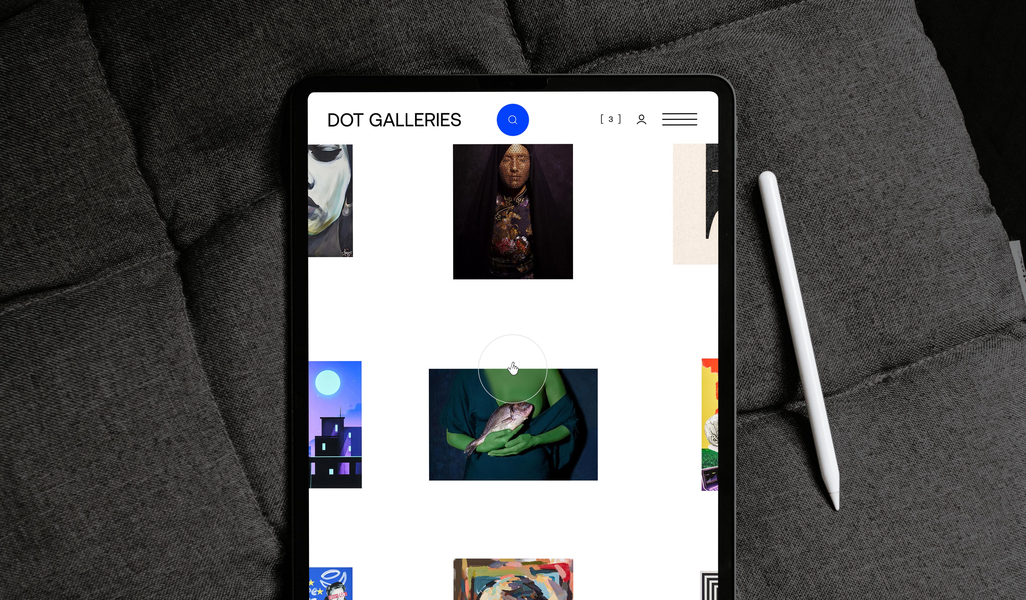 dot galleries website design responsive tablet homepage kommigraphics
