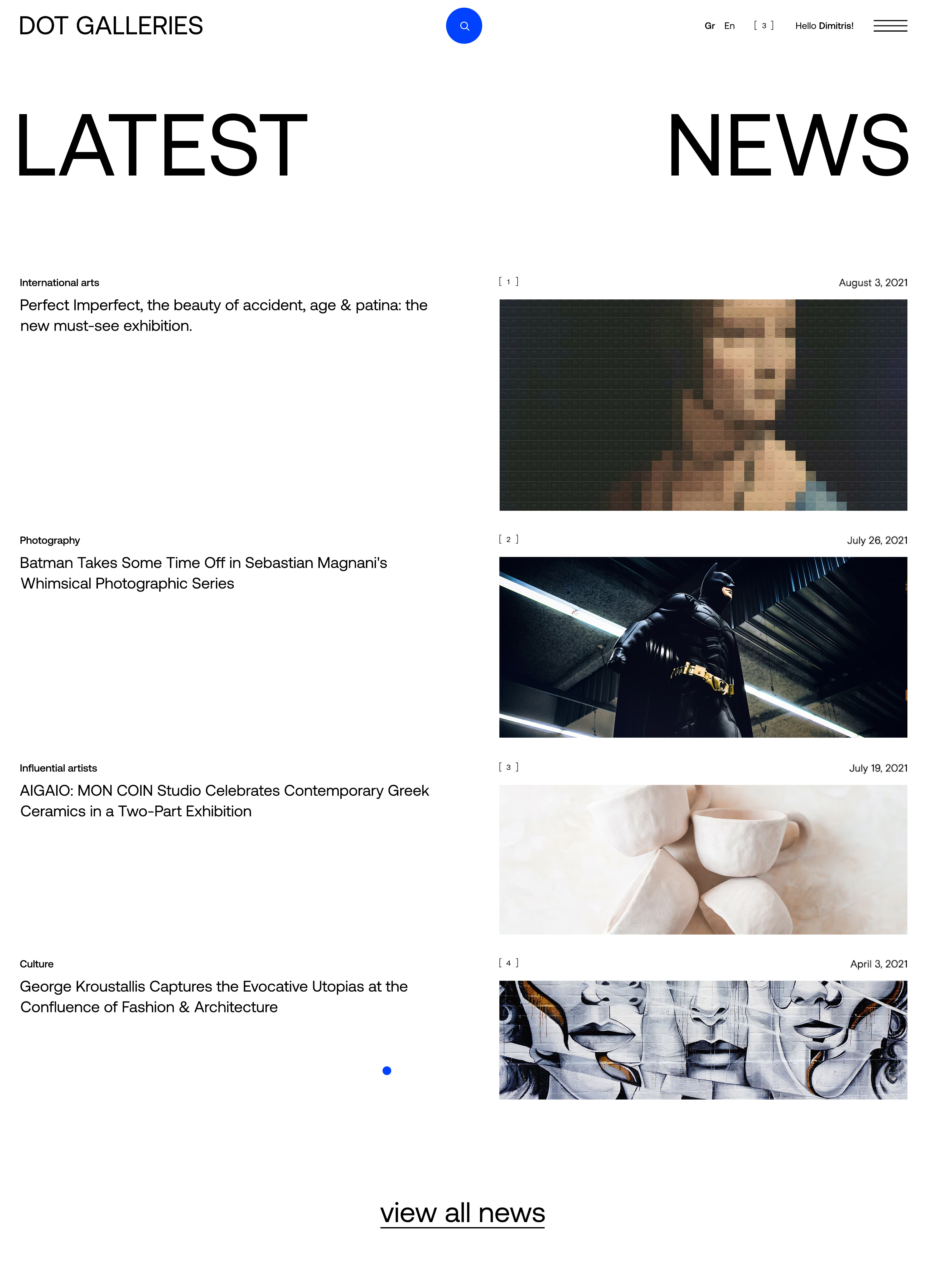 dot galleries website design responsive tablet news list kommigraphics