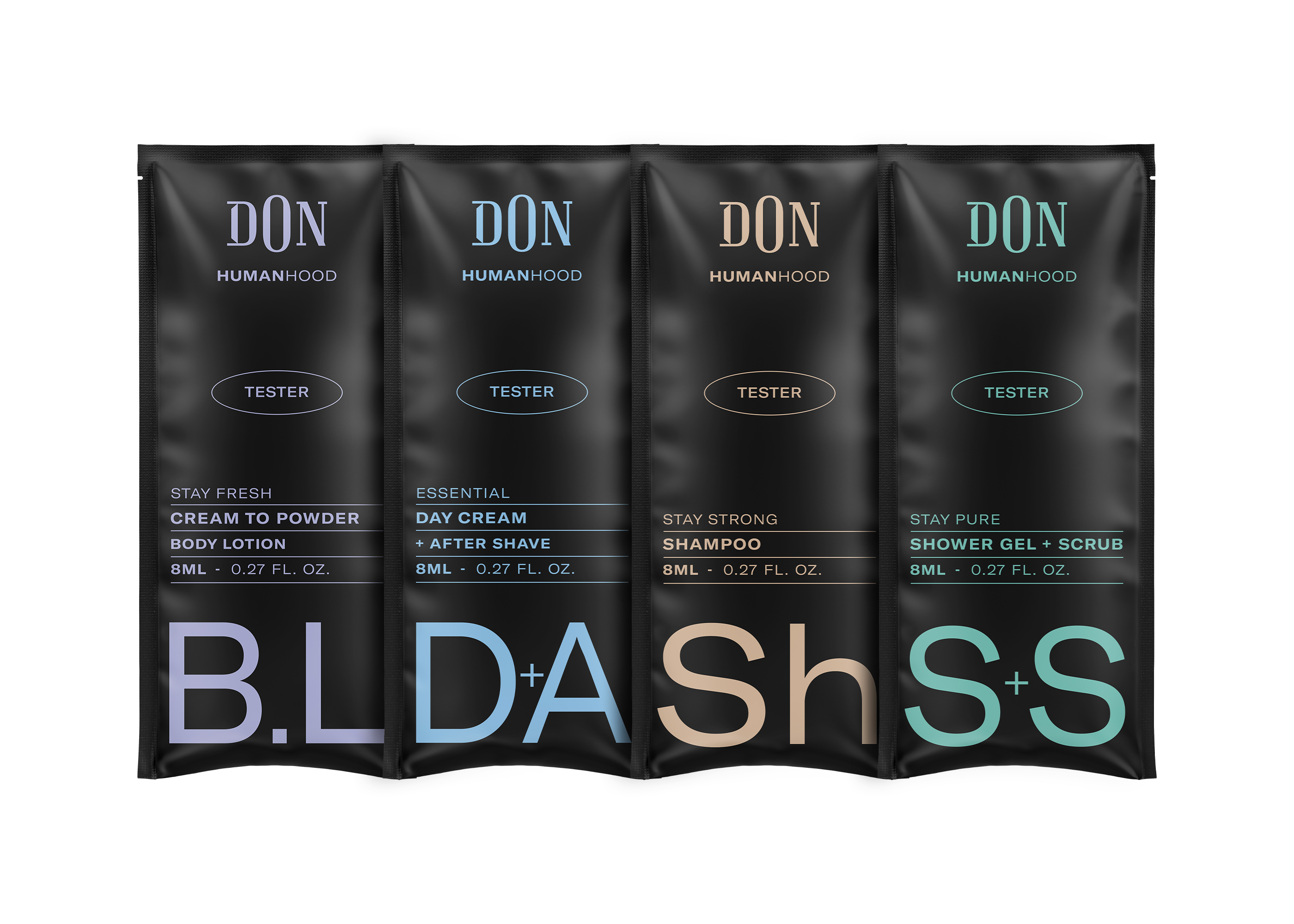 don cosmetics packaging all testers kommigraphics