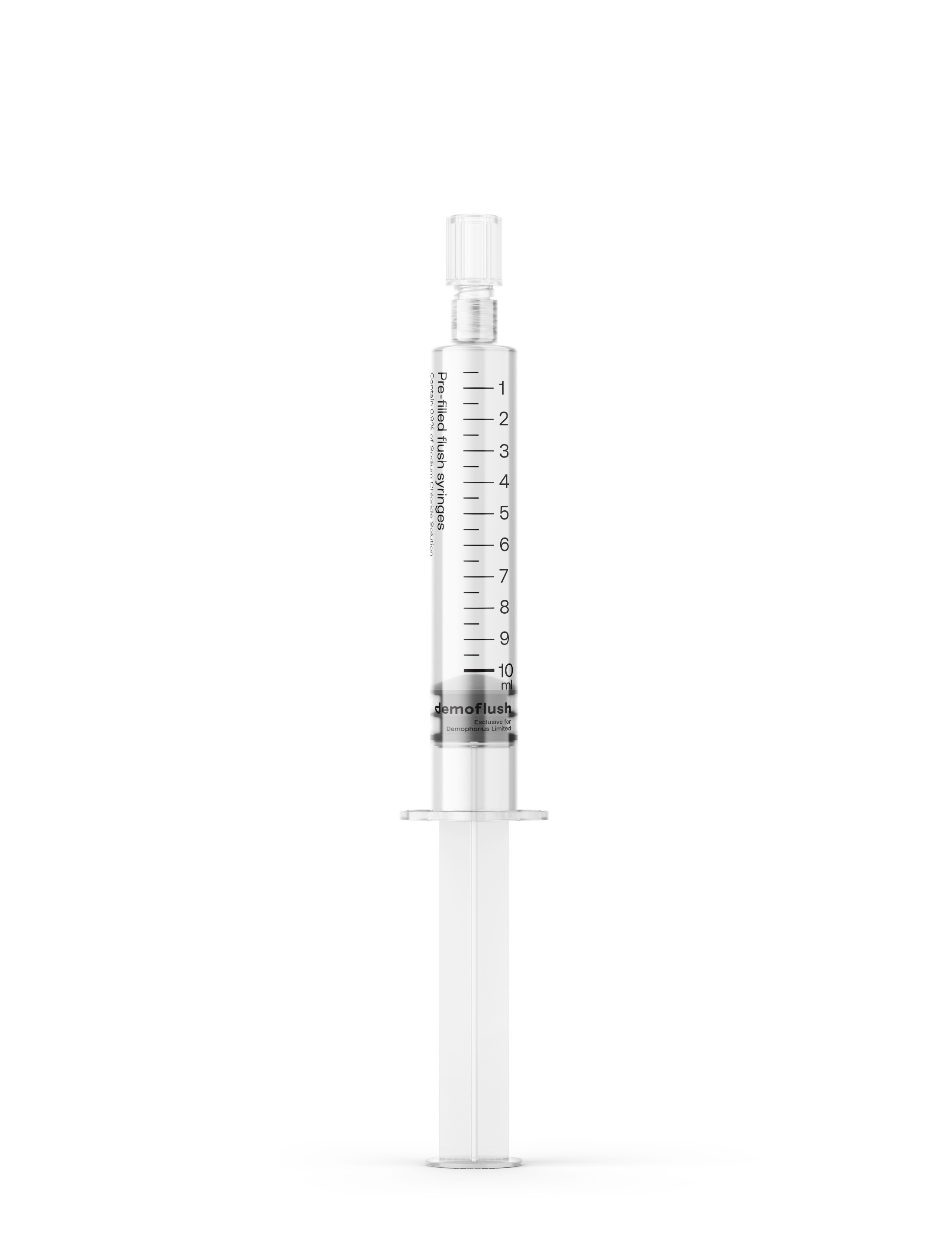 Demoflush prefilled syringes packaging design 10ml kommigraphics