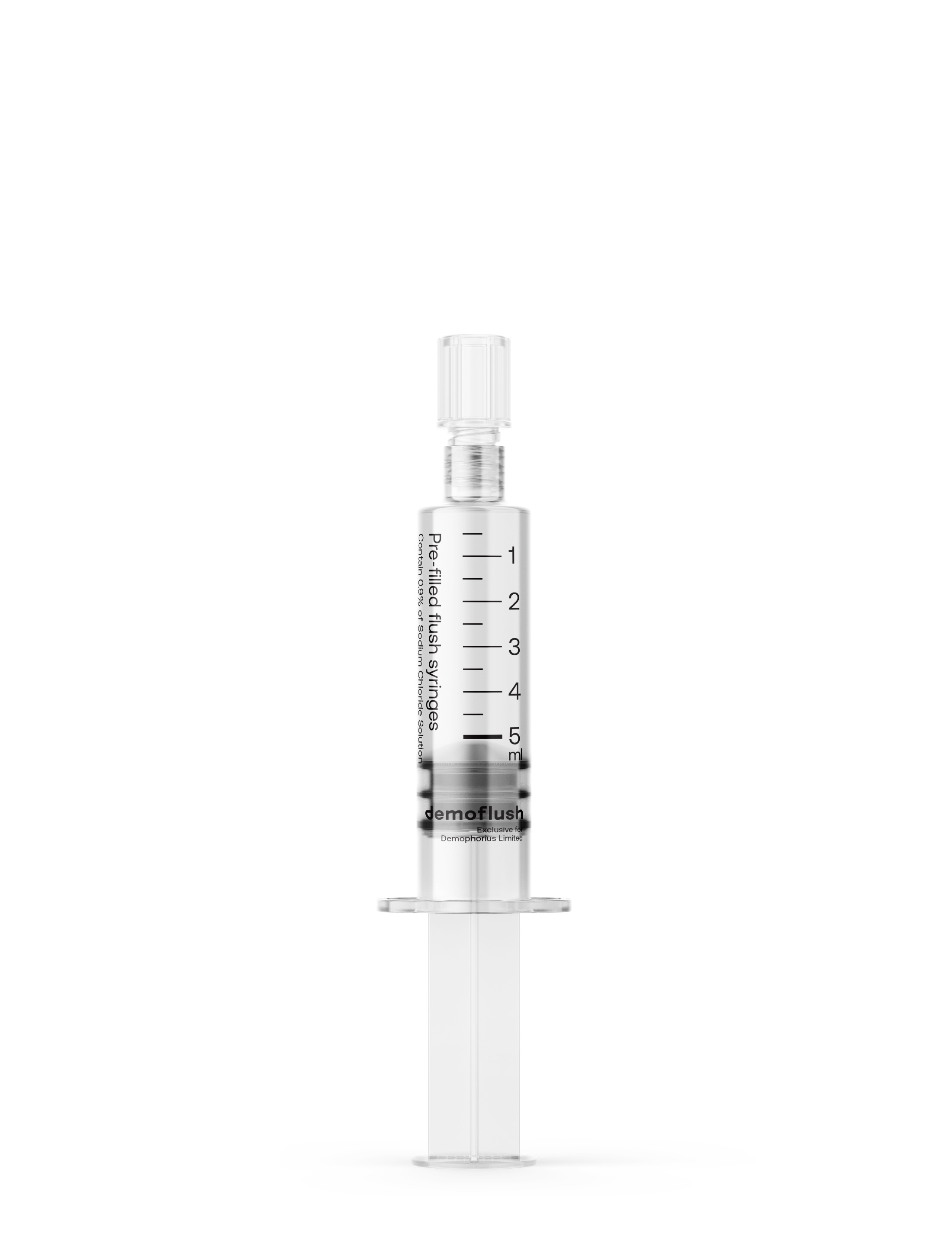 Demoflush prefilled syringes packaging design 5ml kommigraphics