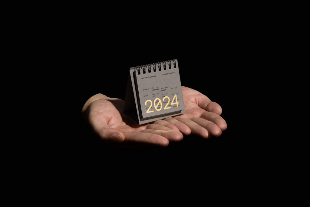 calendar 2024 packaging hands kommigraphics